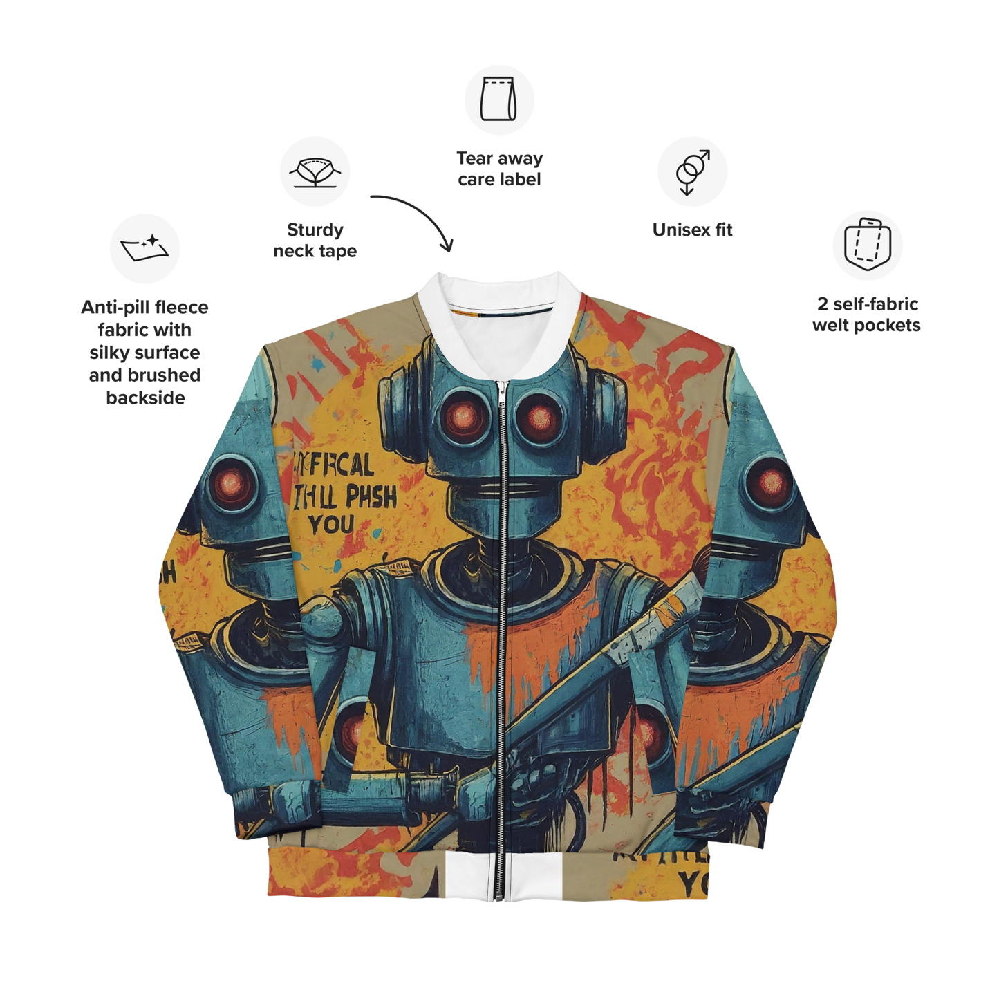 Roboartistic Unisex Bomber Jacket